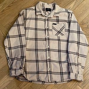 Boys Rip Curl Flannel shirt, size 14 L in beige